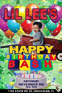 Lil Lee 1st Birthday Bash flyer